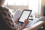 woman reading e-book
